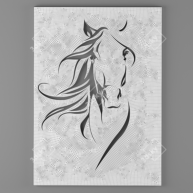 Equestrian Majesty: Decorative Panel 3D model image 3