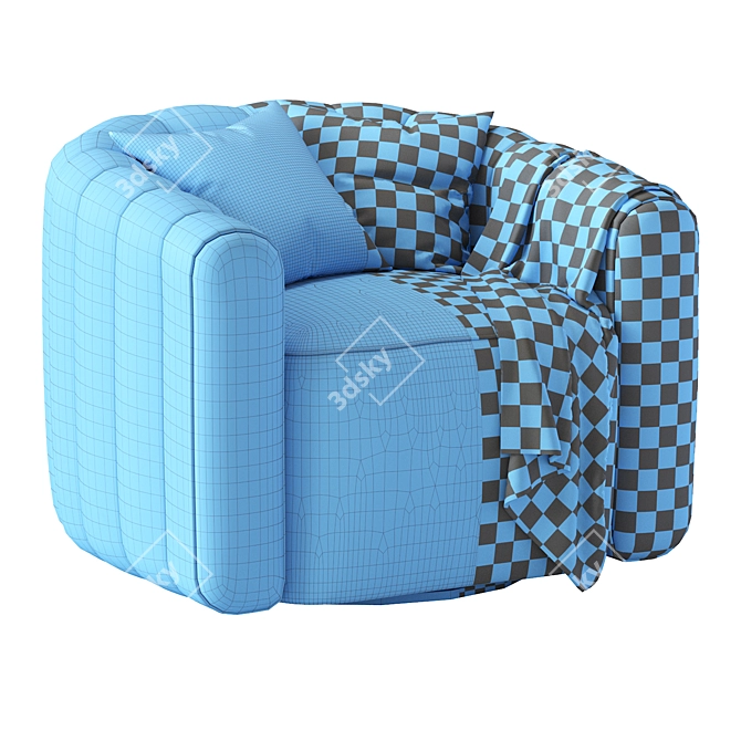 Fitz Velvet Swivel Chair 3D model image 7