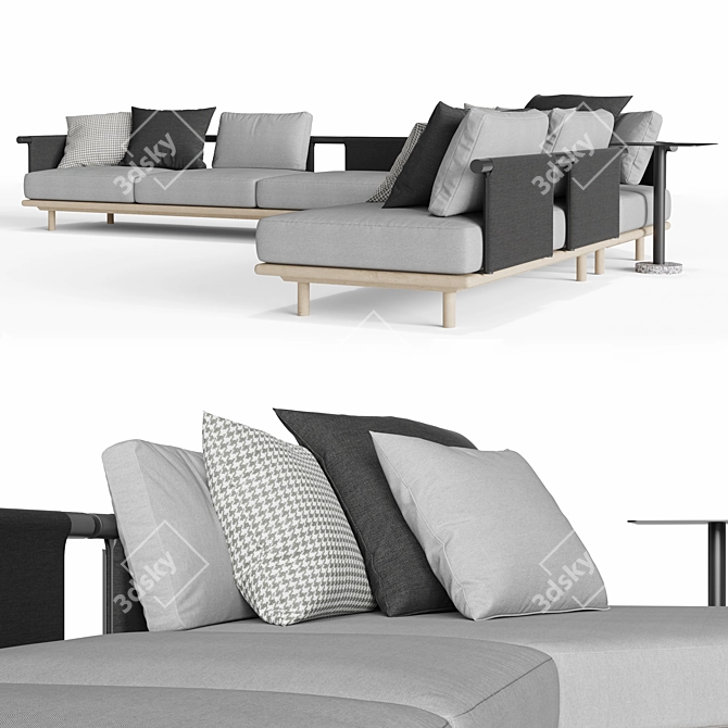 Roda Eden: Stylish 3-Seater Sofa 3D model image 2