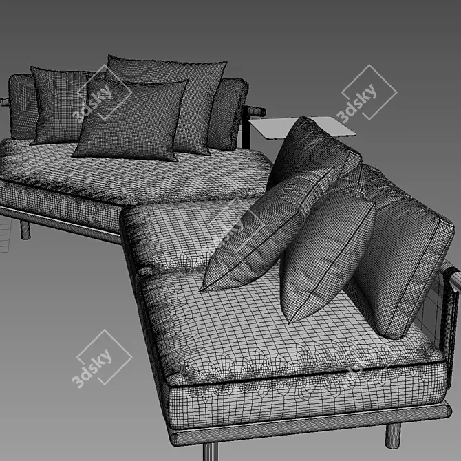 Roda Eden: Stylish 3-Seater Sofa 3D model image 3