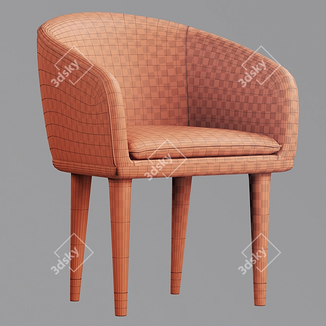 CB2 Viceroy Velvet Chair 3D model image 5
