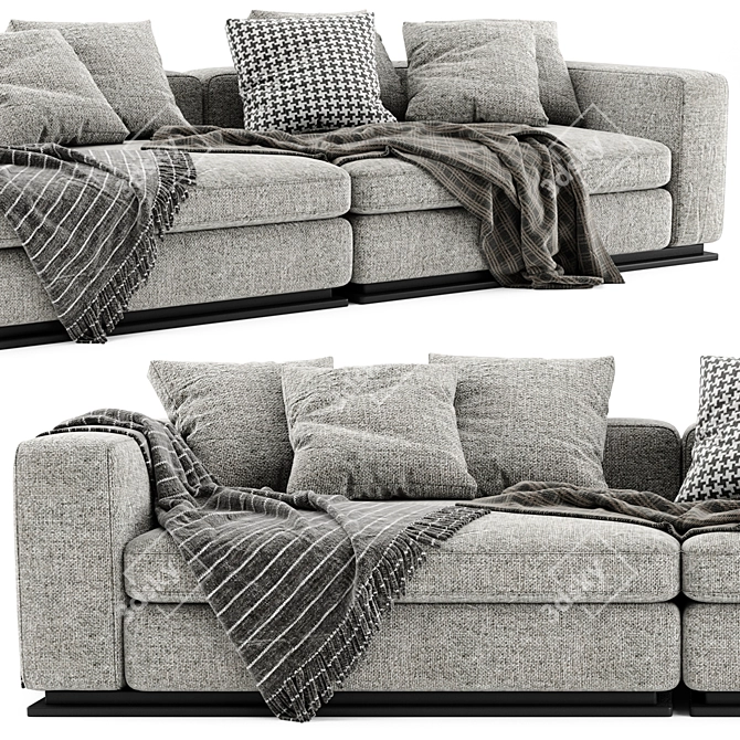 Modern Minotti Leonard 2-Seater Sofa 3D model image 2
