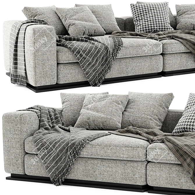 Modern Minotti Leonard 2-Seater Sofa 3D model image 3
