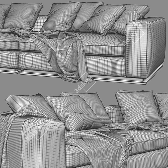Modern Minotti Leonard 2-Seater Sofa 3D model image 4