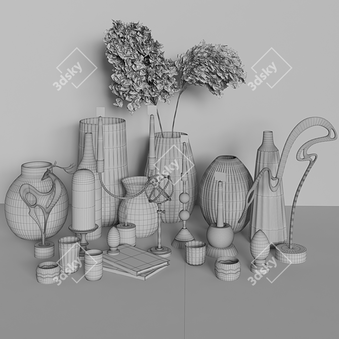 14-Piece Decorative Set: Elegant and Versatile 3D model image 7