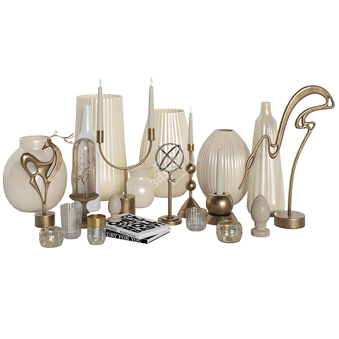 14-Piece Decorative Set: Elegant and Versatile 3D model image 8