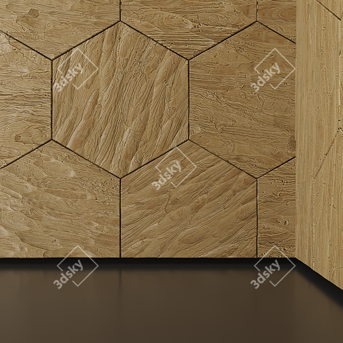 Elegant Wood Décor Panels 3D model image 2