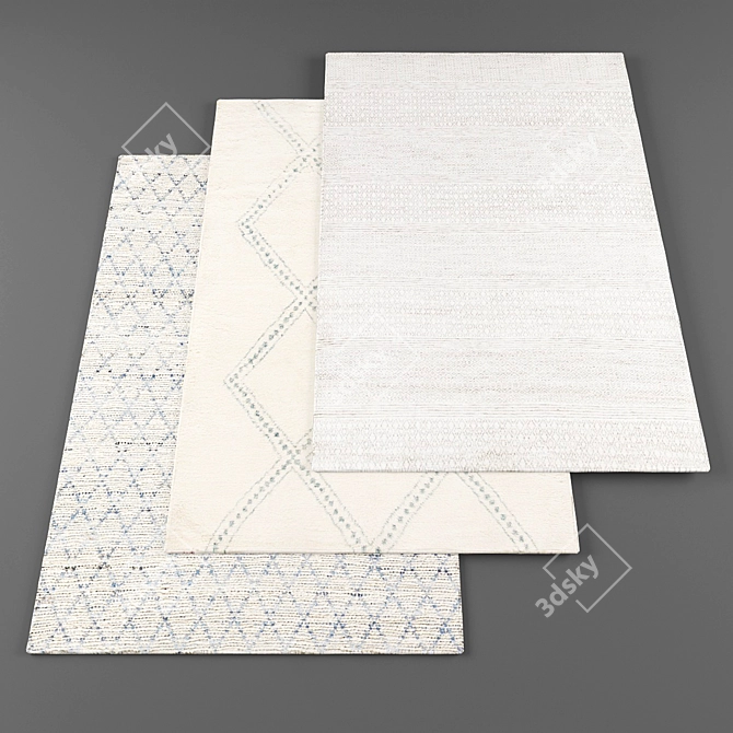 High-Res Carpets Collection: 4 Random Designs 3D model image 1