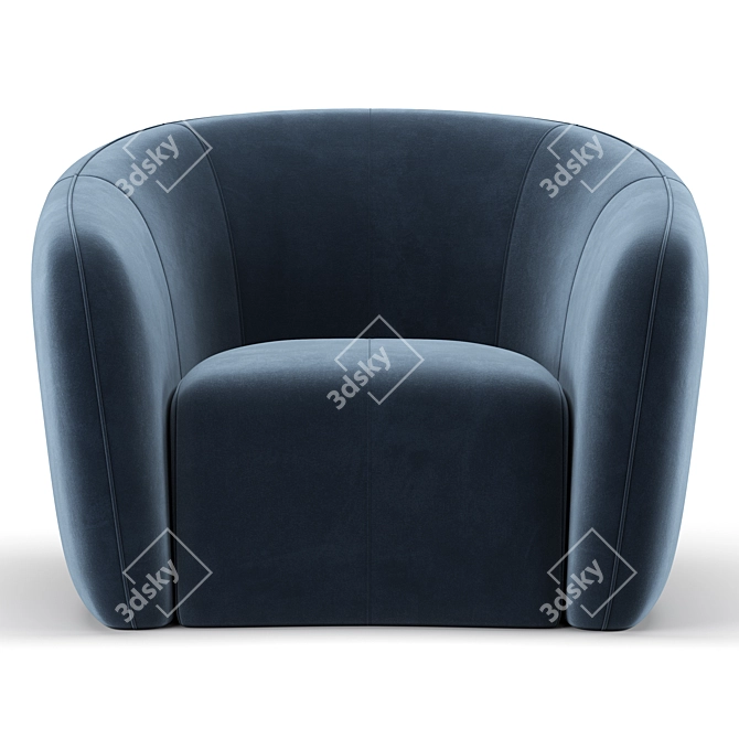 Elegant Alexis 45 Fabric Chair 3D model image 4