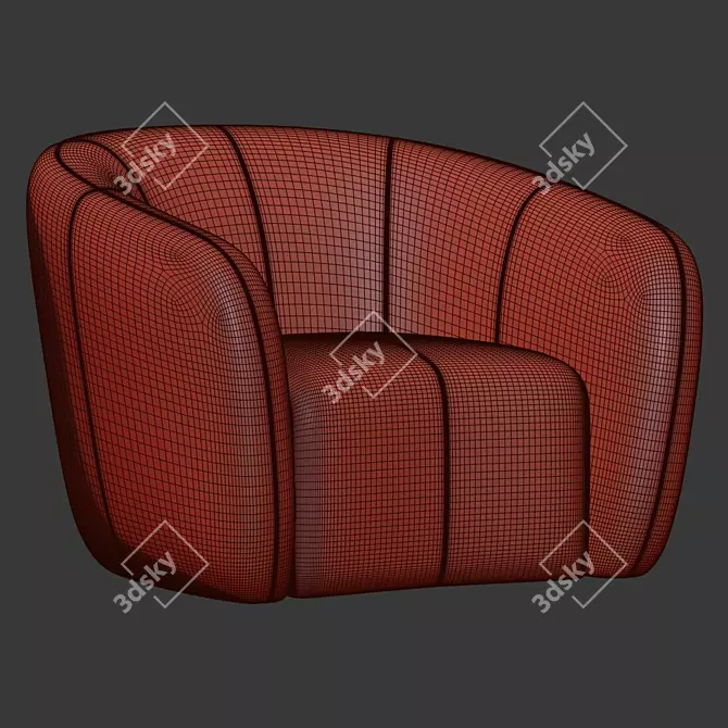 Elegant Alexis 45 Fabric Chair 3D model image 1