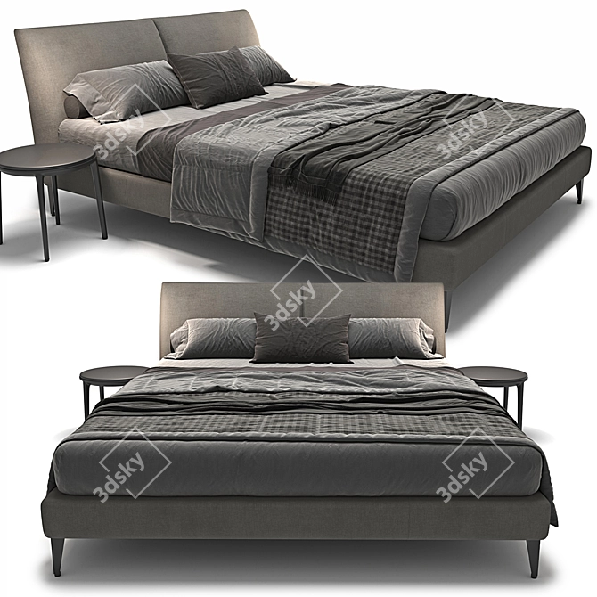 Elegant Selene Bed by B&B Italia 3D model image 1