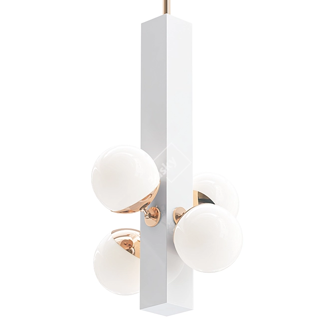 Brutalist Ceramic Pendant Light 3D model image 1