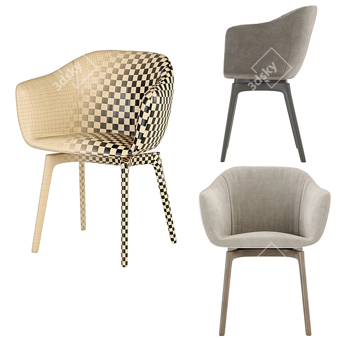 Modern Siena Easy Chair: Versatile, Stylish, and Comfortable 3D model image 5