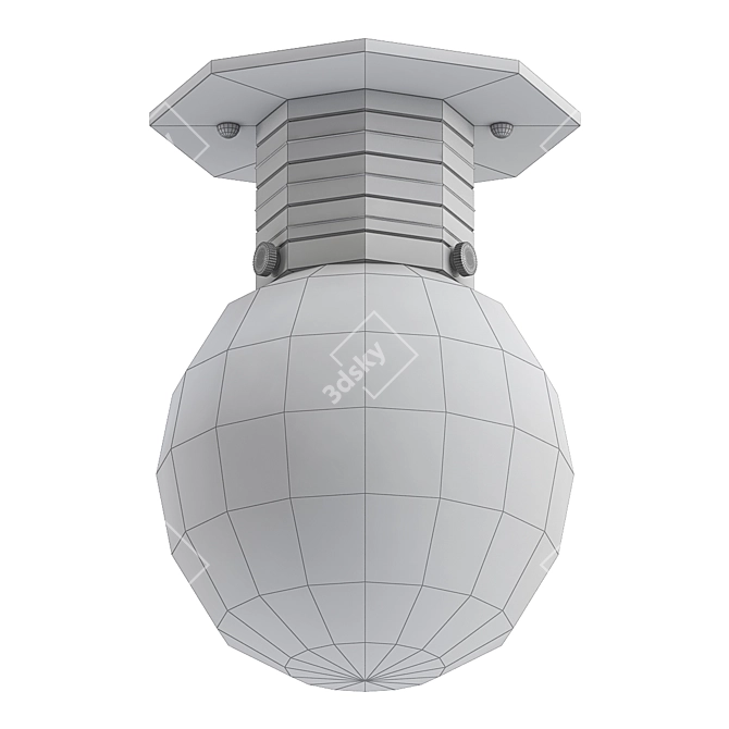 Sleek Flush Mount Globe Light 3D model image 2