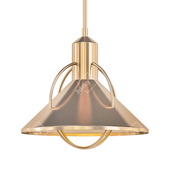 
Rustic Brass Loft Pendant 3D model image 1