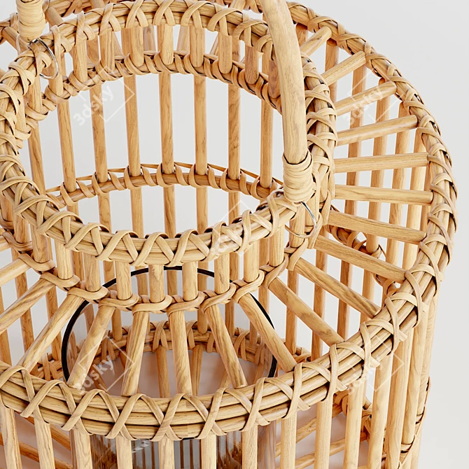 Coastal Haven Rattan Lantern 3D model image 3