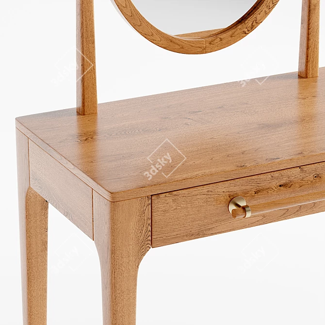 Scandi Ash Wood Vanity 3D model image 4