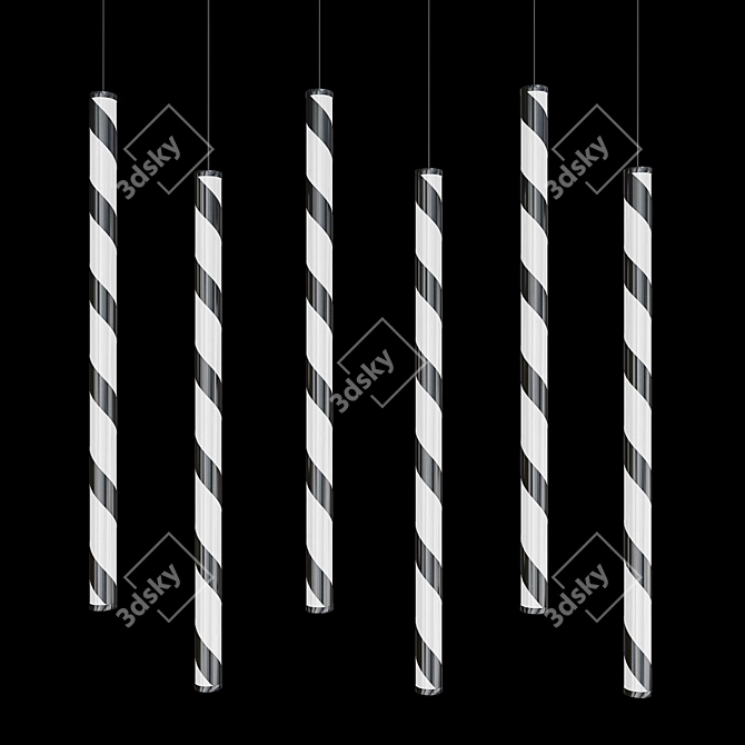 Sleek Black & White Maysy Pendant 3D model image 1