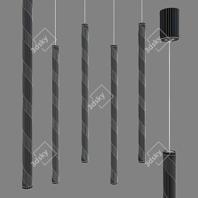 Sleek Black & White Maysy Pendant 3D model image 3