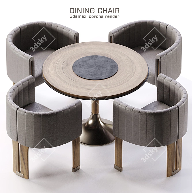 Elegant Upholstered Dining Chair 3D model image 1