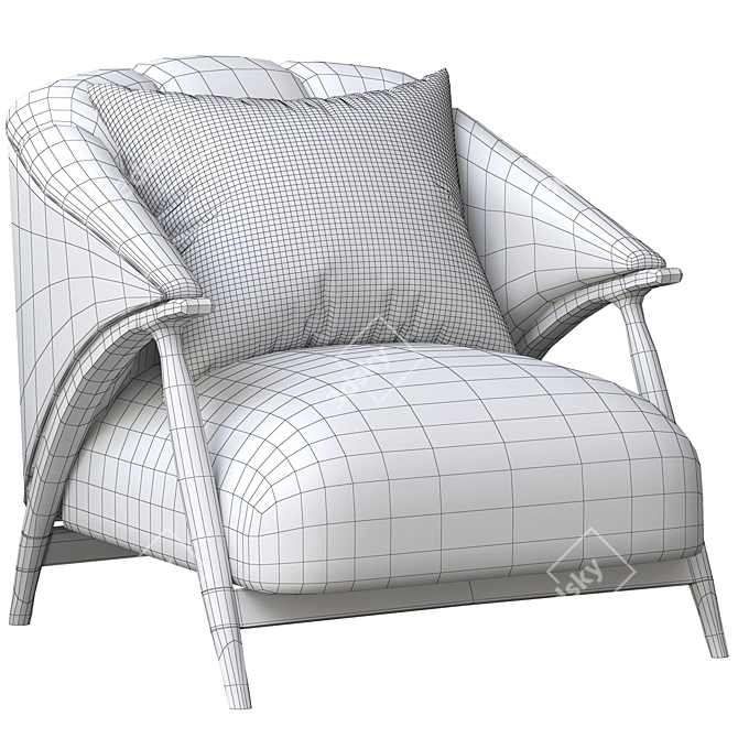 Modern Forward Armchair 3D model image 6