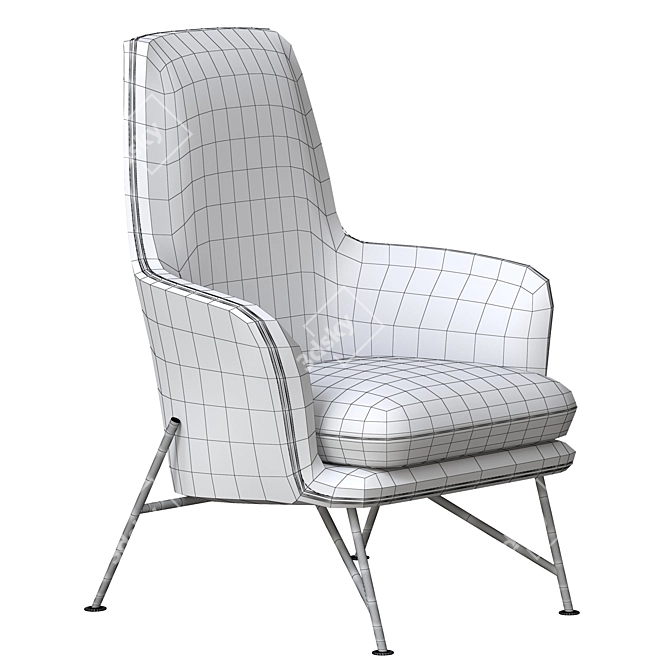 Vibrant Vasco Fabric Accent Chair 3D model image 4