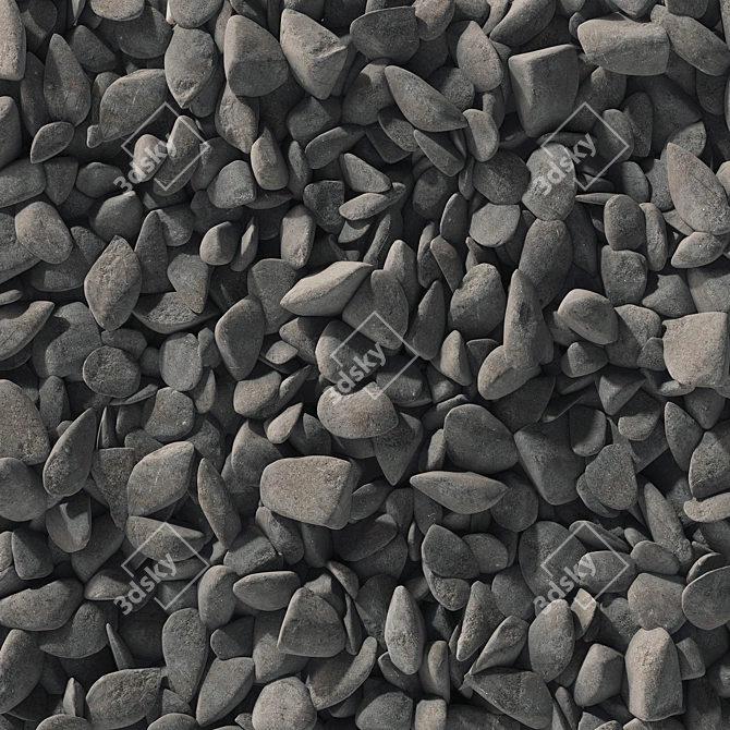 Smooth Splinter Pebble Decor Road 3D model image 2