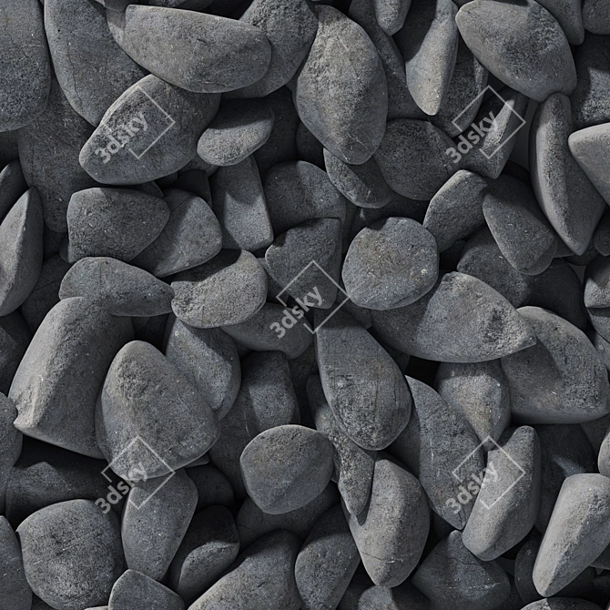 Smooth Splinter Pebble Decor Road 3D model image 3