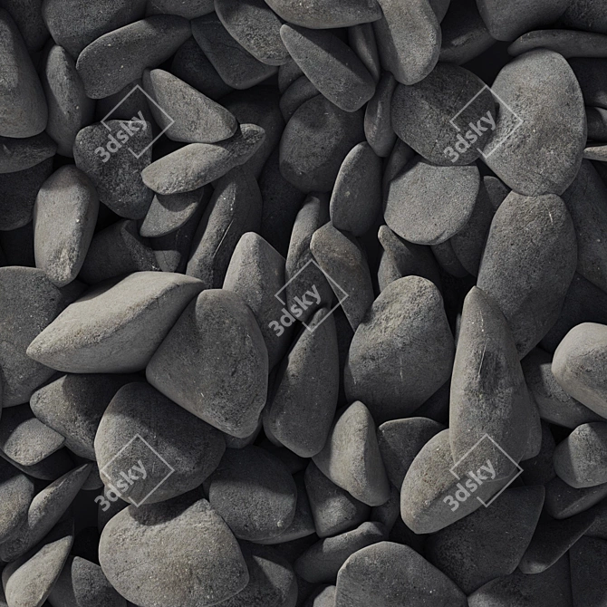 Smooth Splinter Pebble Decor Road 3D model image 4