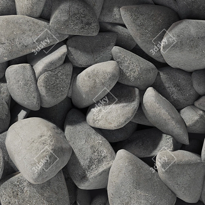 Smooth Splinter Pebble Decor Road 3D model image 5