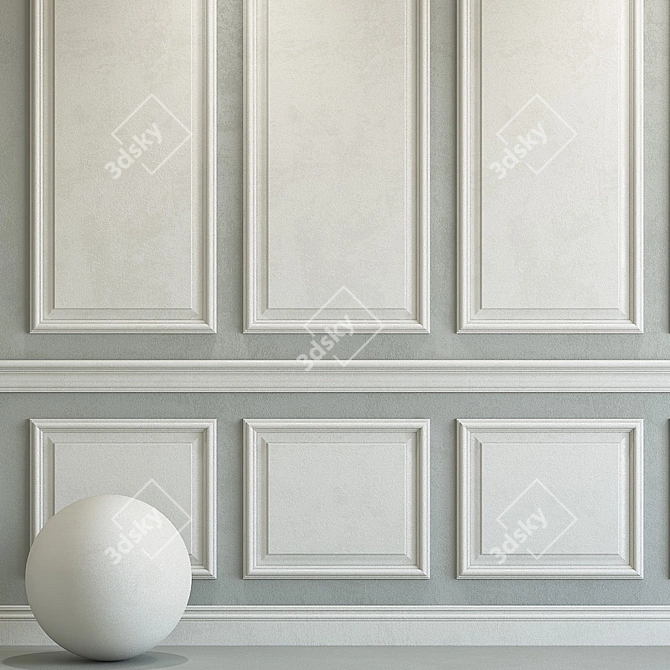 Elegant Plaster with Molding 3D model image 2