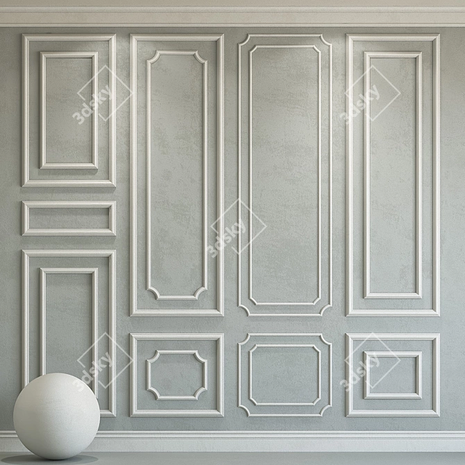 Elegant Plaster Molding 165 3D model image 1