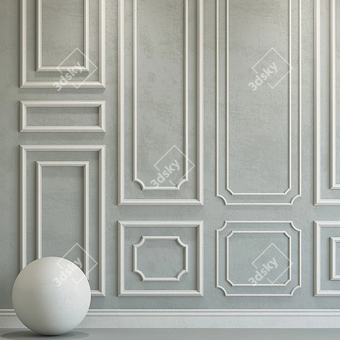 Elegant Plaster Molding 165 3D model image 2