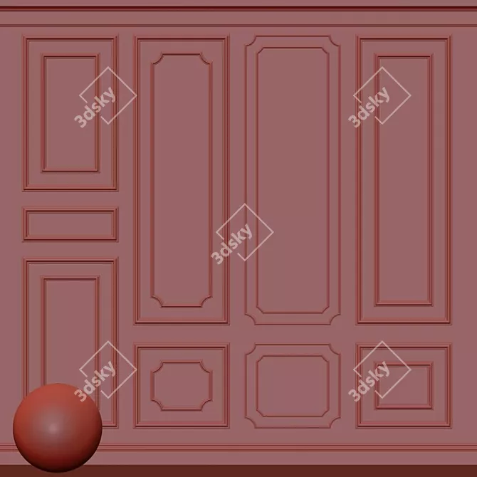 Elegant Plaster Molding 165 3D model image 3