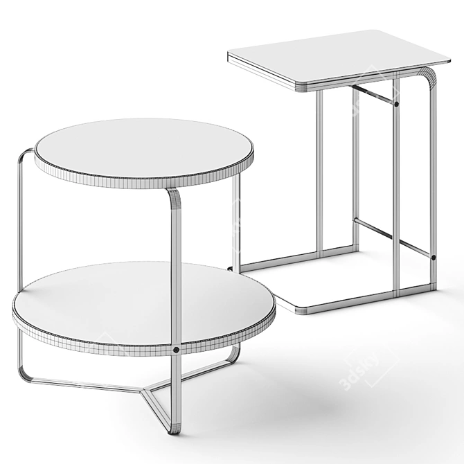 FlexForm Carlotta: Sleek Coffee Table Set 3D model image 2