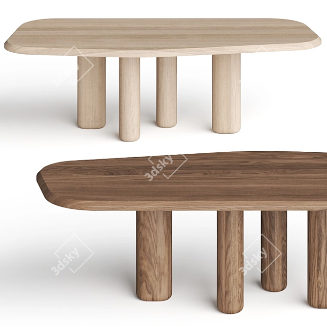 Rustic Chic Dining Tables Collection 3D model image 1