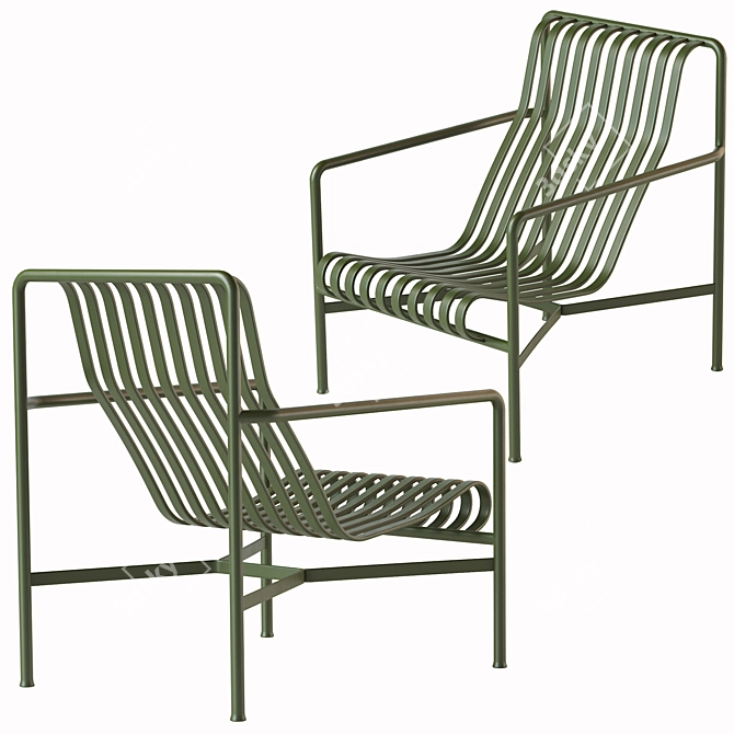 Palissade Lounge Chair: Modern Outdoor Seating 3D model image 4