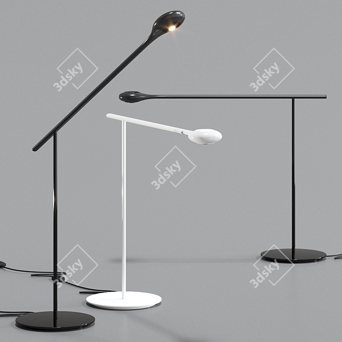  Sleek Carbon Table Lamp 3D model image 1