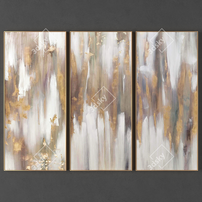 Modern Art Frames Set - 1500x670 mm - 2 Frames 3D model image 1