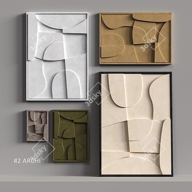 3D Relief Panel | Shadows Play | 100 x 60 cm 3D model image 1