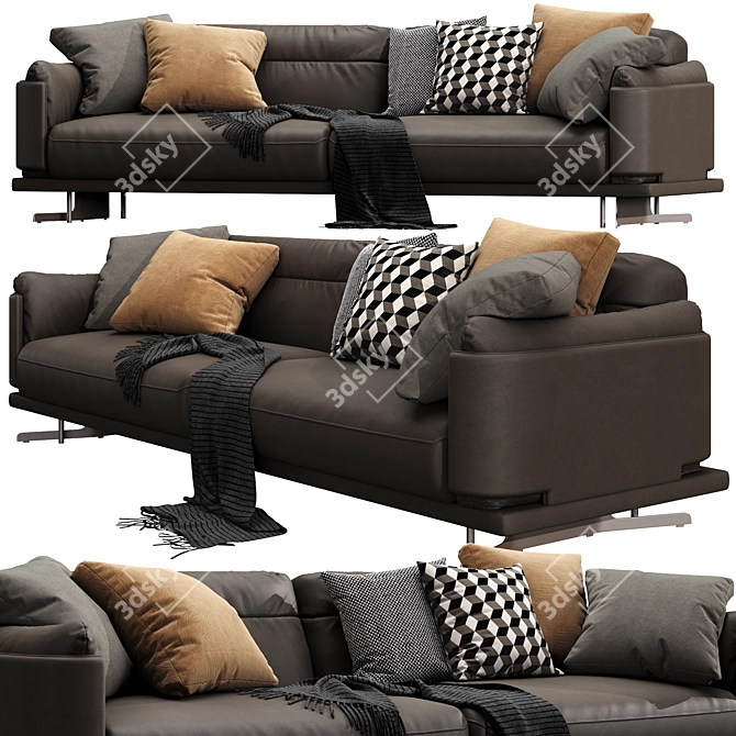 Sleek Ditre Italia Skin Sofa 3D model image 2