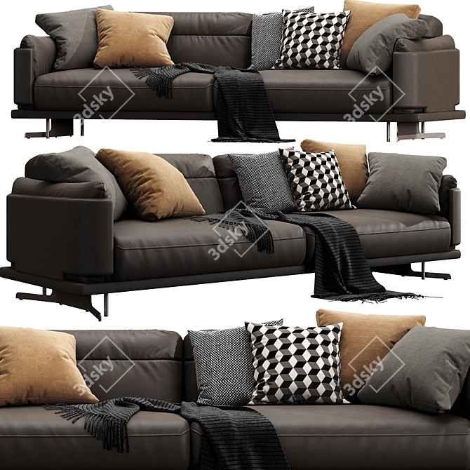 Sleek Ditre Italia Skin Sofa 3D model image 4