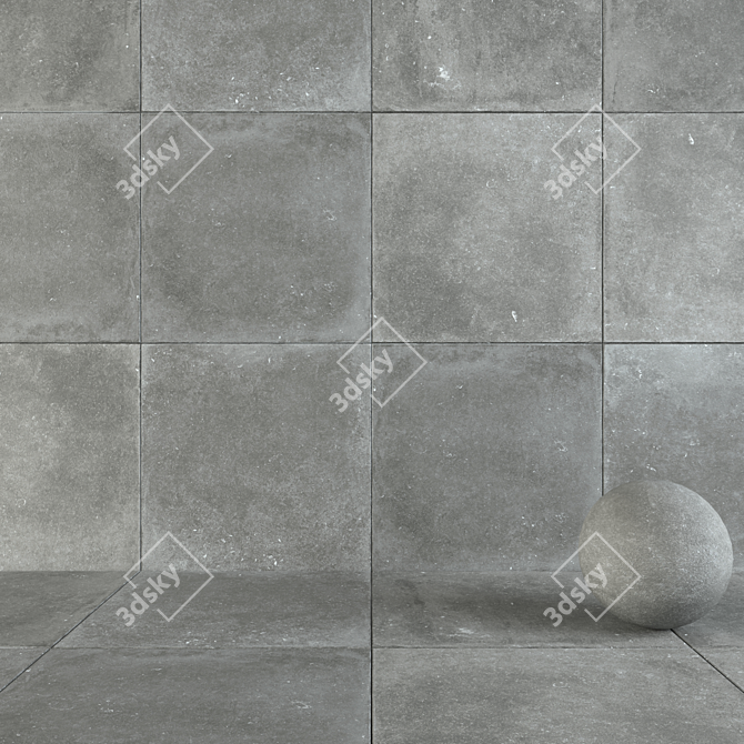 Elegant Nordik Stone Gray Tile 3D model image 1