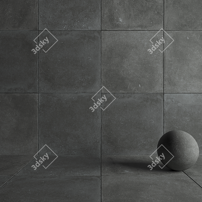 Elegant Nordik Stone Gray Tile 3D model image 4