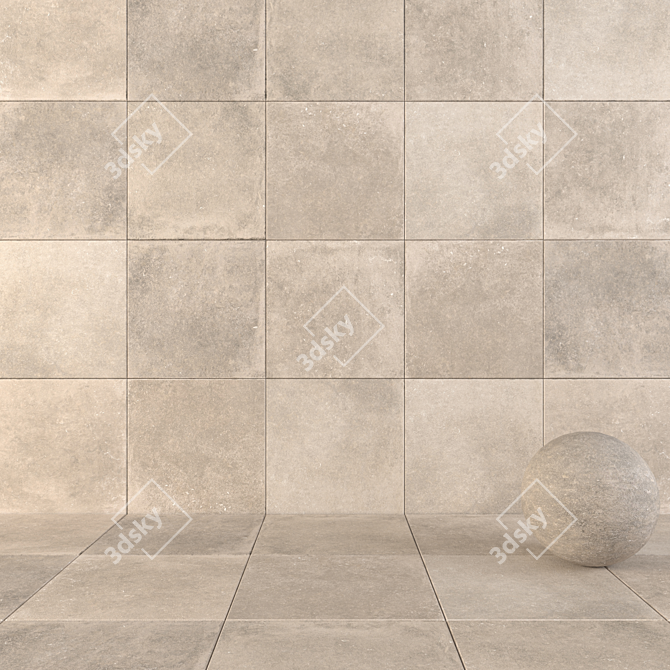 Nordik Stone Sand 80x80 Wall and Floor 3D model image 1