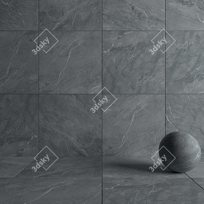 Savoy Blue 120x120: Stylish Wall & Floor Tiles 3D model image 4