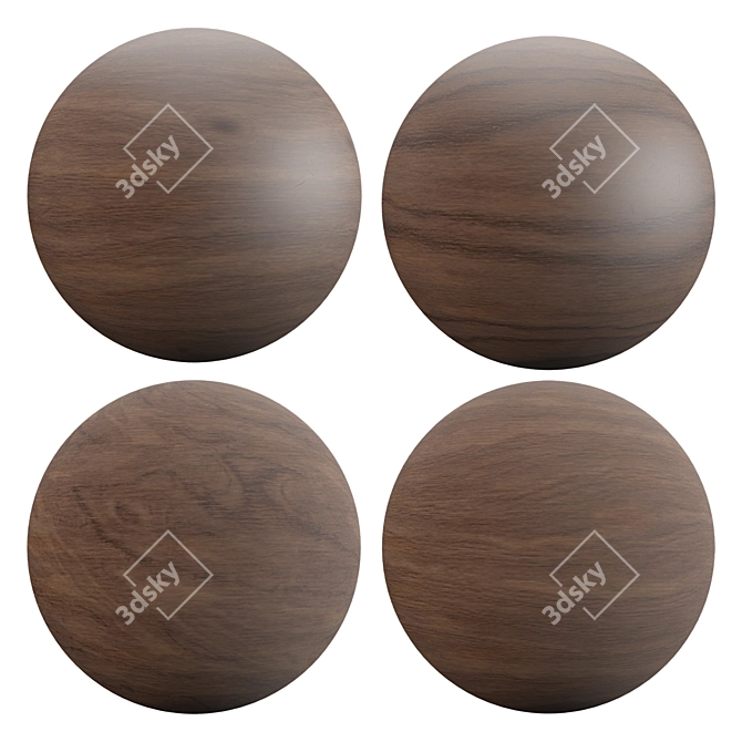 Elegant Walnut Varnished Wood 3D model image 2