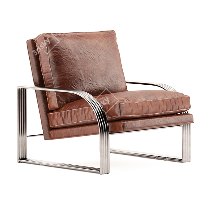 Luxury Leather Lounge Armchair 3D model image 1