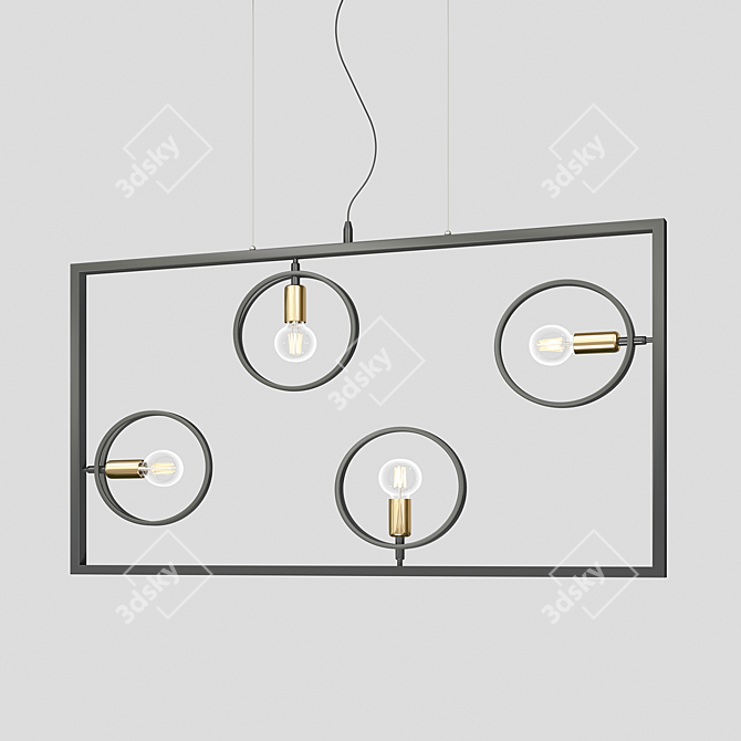 Industrial Loft Pendant Light 3D model image 1