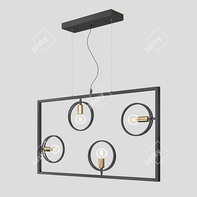 Industrial Loft Pendant Light 3D model image 2